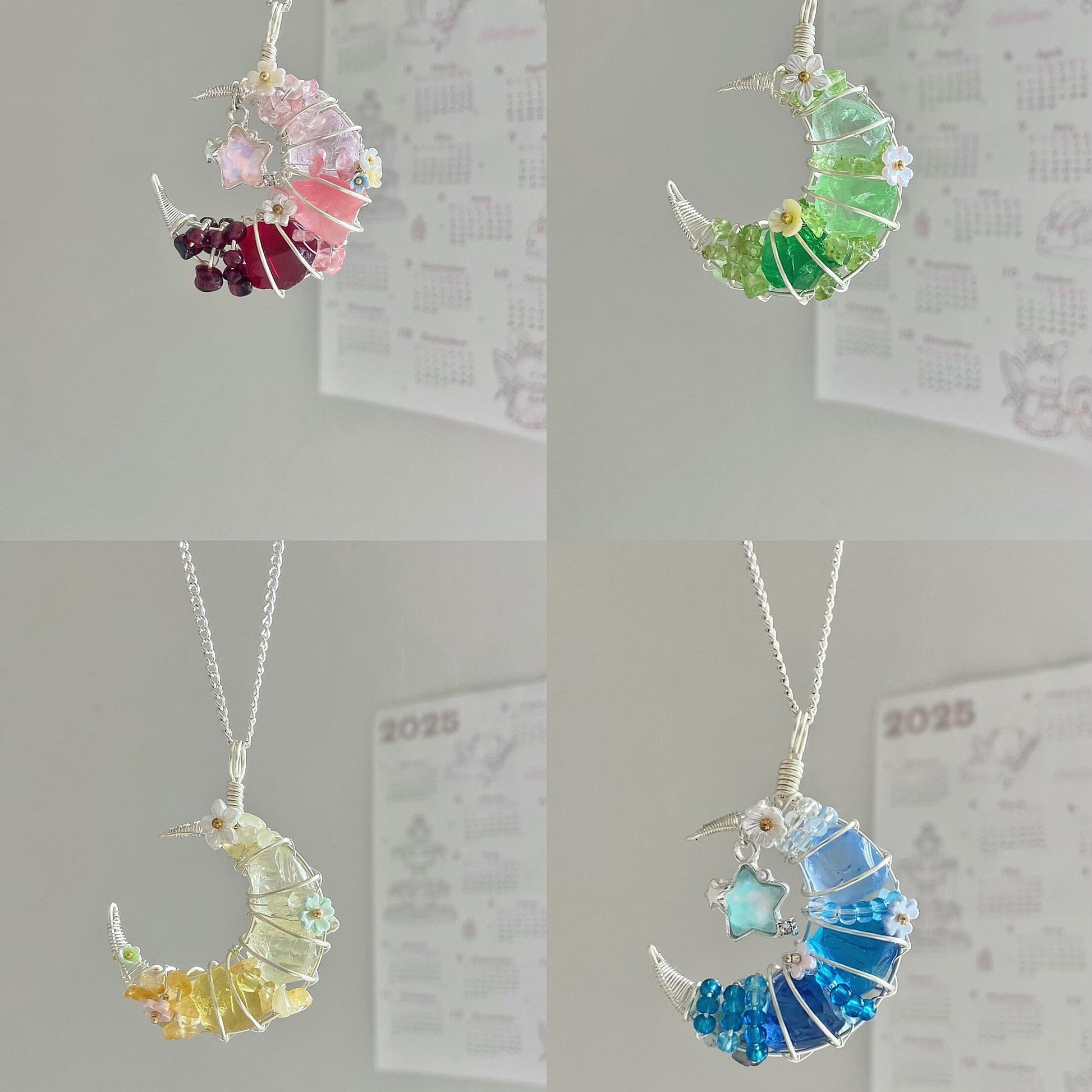 Crystal Moon Pendant Necklace - DAO&NATURE
