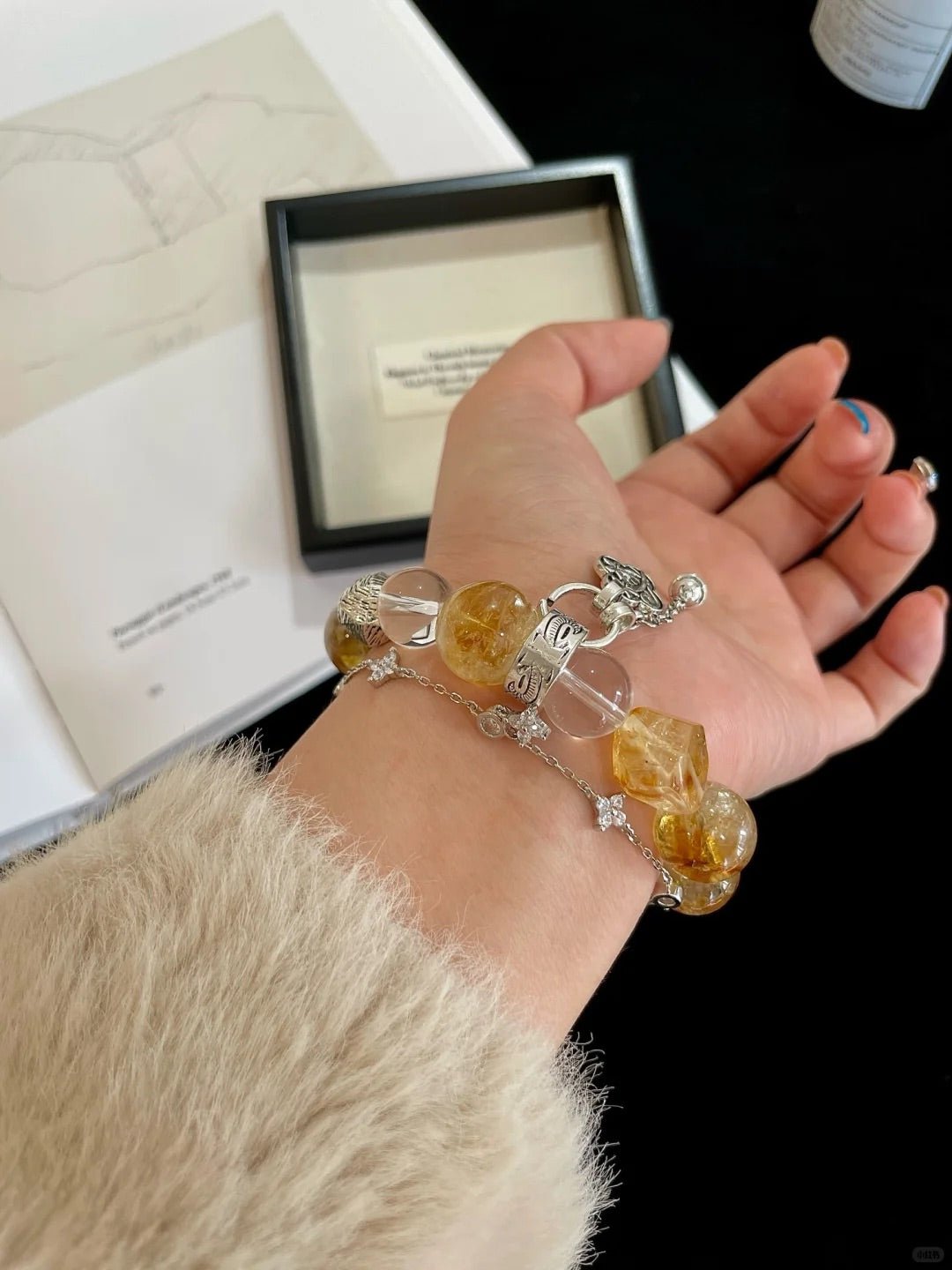 "Wealth & Clarity" Yellow Tower Quartz & Clear Quartz Bracelet | Confidence & Fortune - DAO&NATURE