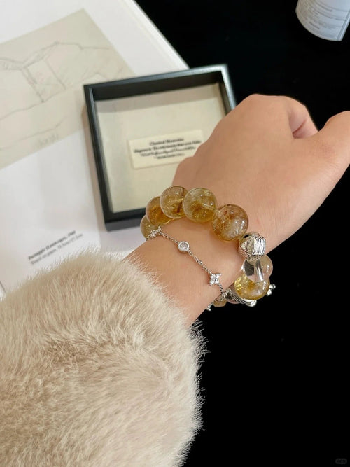 "Wealth & Clarity" Yellow Tower Quartz & Clear Quartz Bracelet | Confidence & Fortune - DAO&NATURE